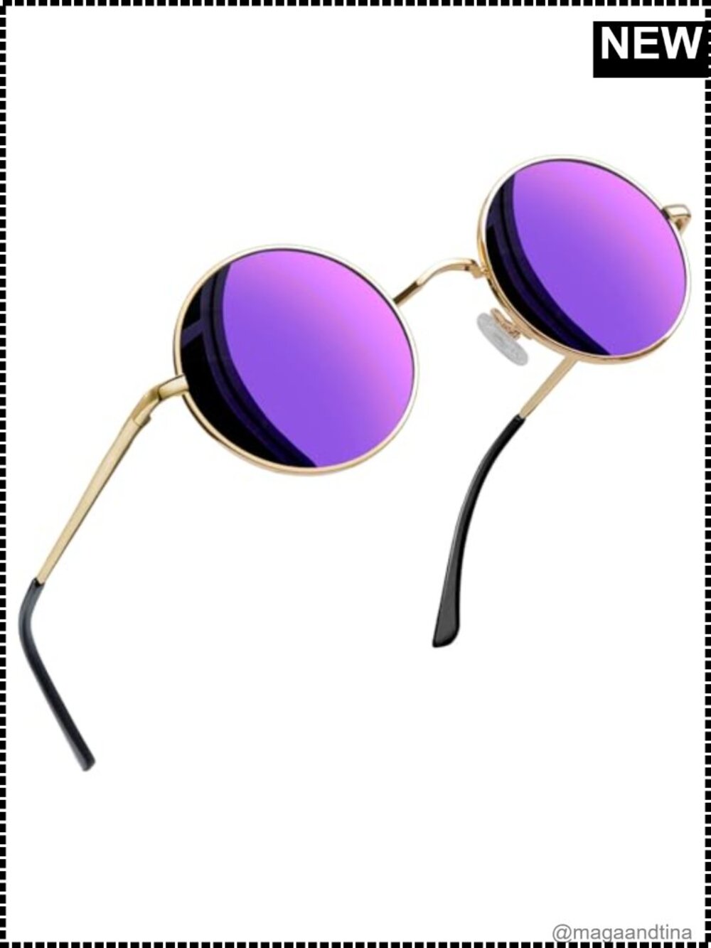 Small Round Hippie Sunglasses Polarized UV400 Metal Frame Unisex Costume